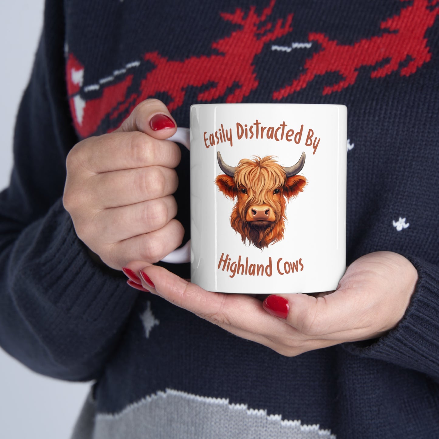 Easily Distracted By Highland Cows Mug