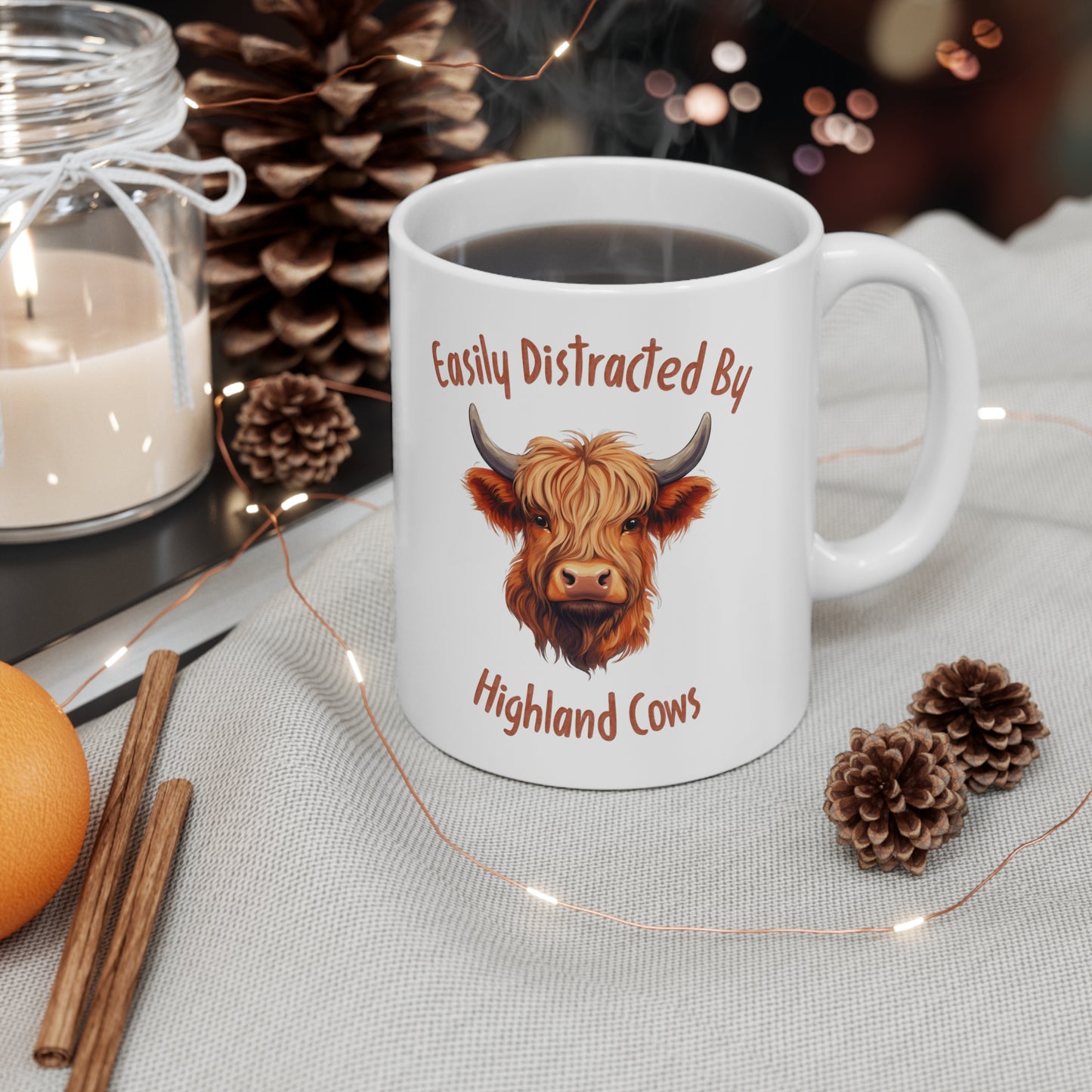 Easily Distracted By Highland Cows Mug