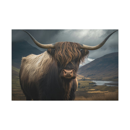 A Highland Cow's Tranquil Cloudscape