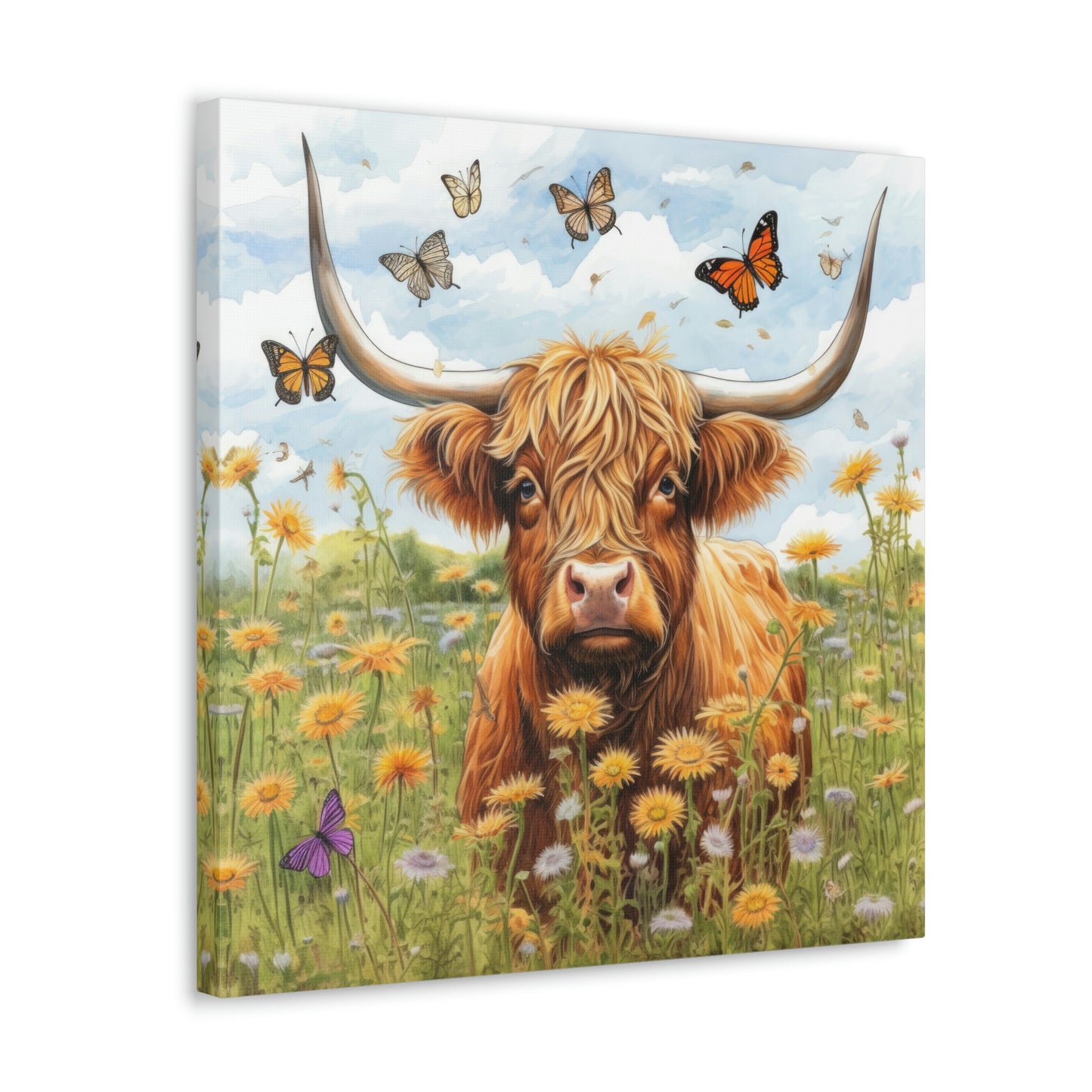 Highland Cow's Playful Companions